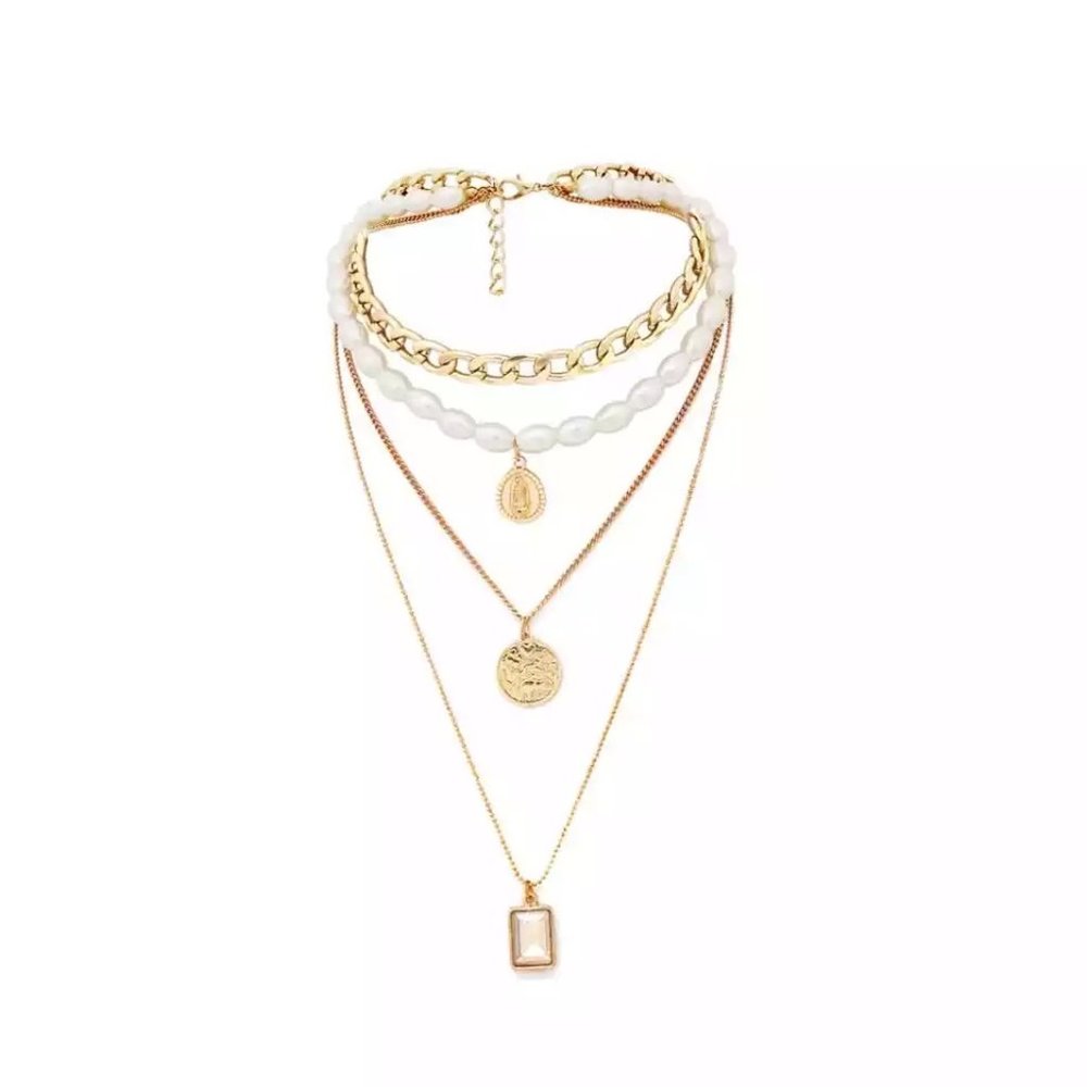 LAST ONE!  pearl chain necklace set ✰ - Picture 2 of 4
